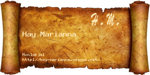 Hay Marianna névjegykártya